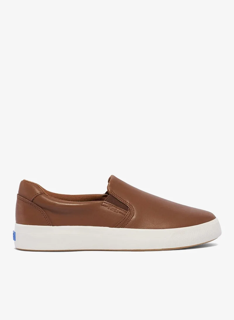 Keds Keds Women's Pursuit Slip On Leather Casual Sneaker Brown
